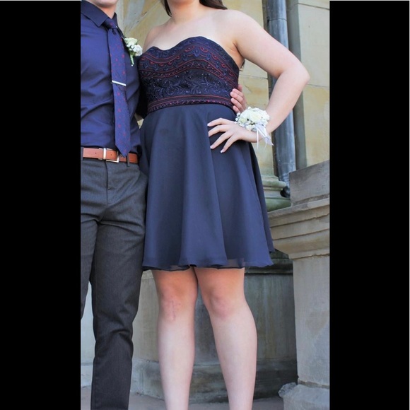 Alyce Paris Navy Embellished Dress - Picture 2 of 9